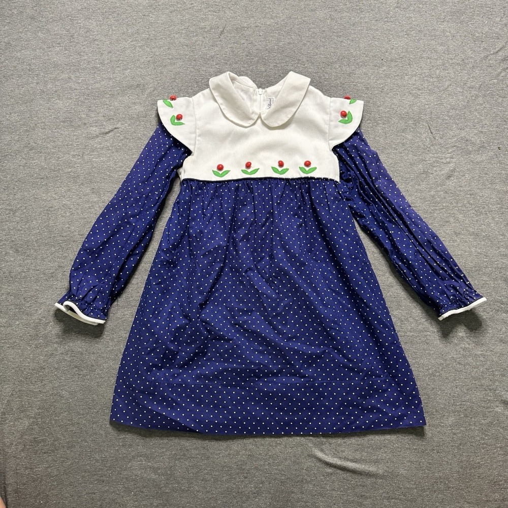 VTG Fischel by Johnson Saks Fifth Avenue Girls Dress Peter Pan Collar Size 5/6